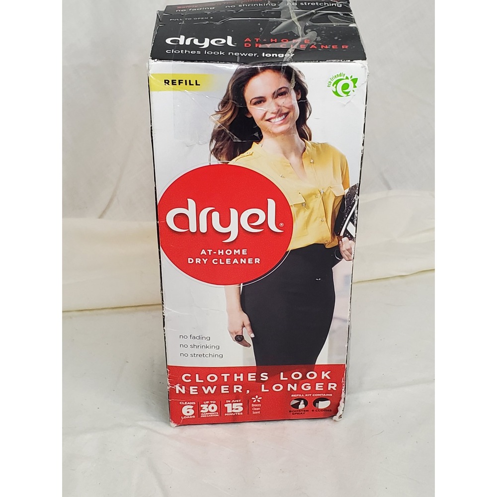 Dryel At-Home Dry Cleaner Refill Kit 6 Loads Breezy Clean Scent 6 Cloths Spray‎